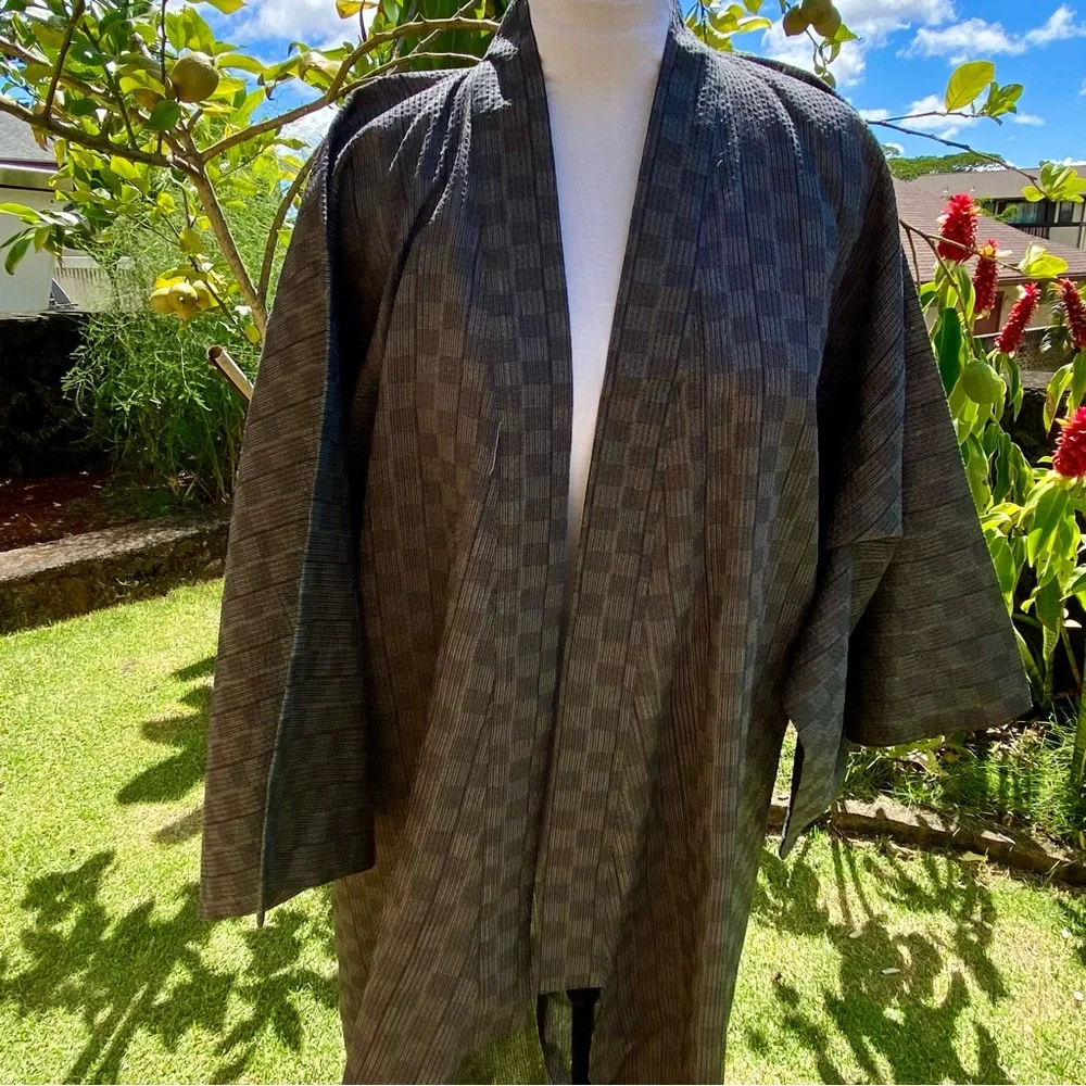 NEW Men’s Kimono Robe Yukata Long Sandals Belt and Pouch Bag - Picture 7 of 17